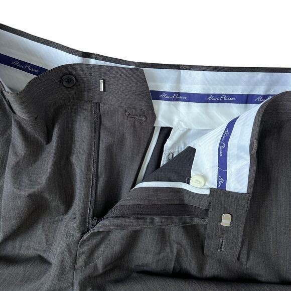 Alan Fusser Brown Wool Blend Dress Pants Men Size 34x34 | 57-40 - Picture 7 of 11